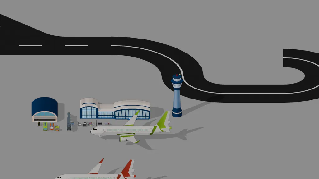 Stylized Low-Poly Airport and Airliners - 3D Asset Pack