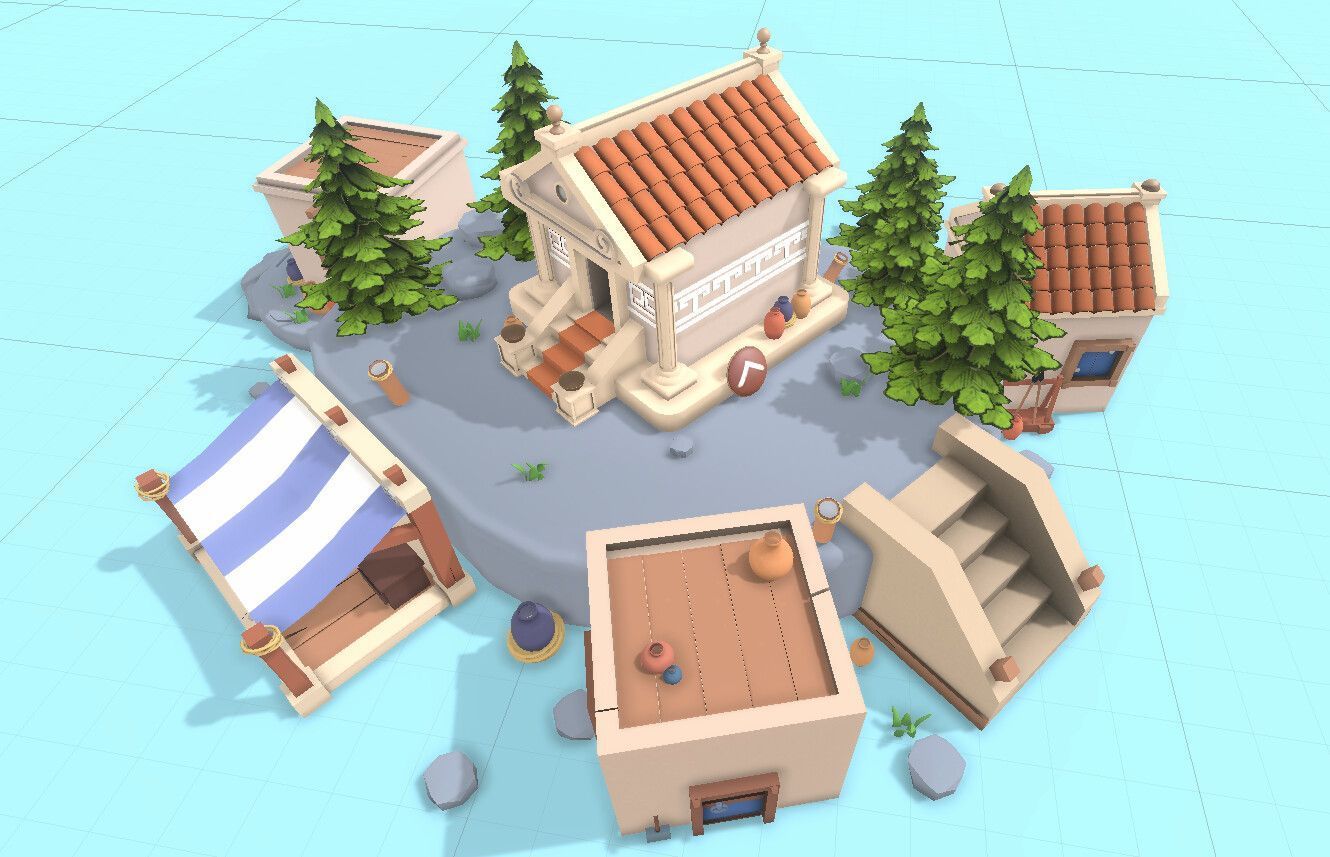 Stylized Town Of Rome