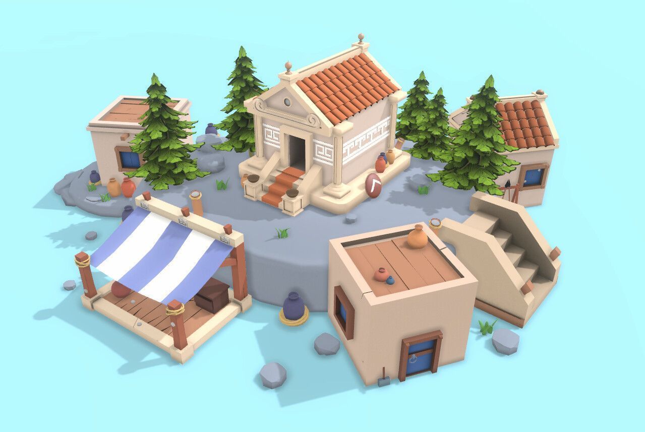 Stylized Town Of Rome — Galeri 1