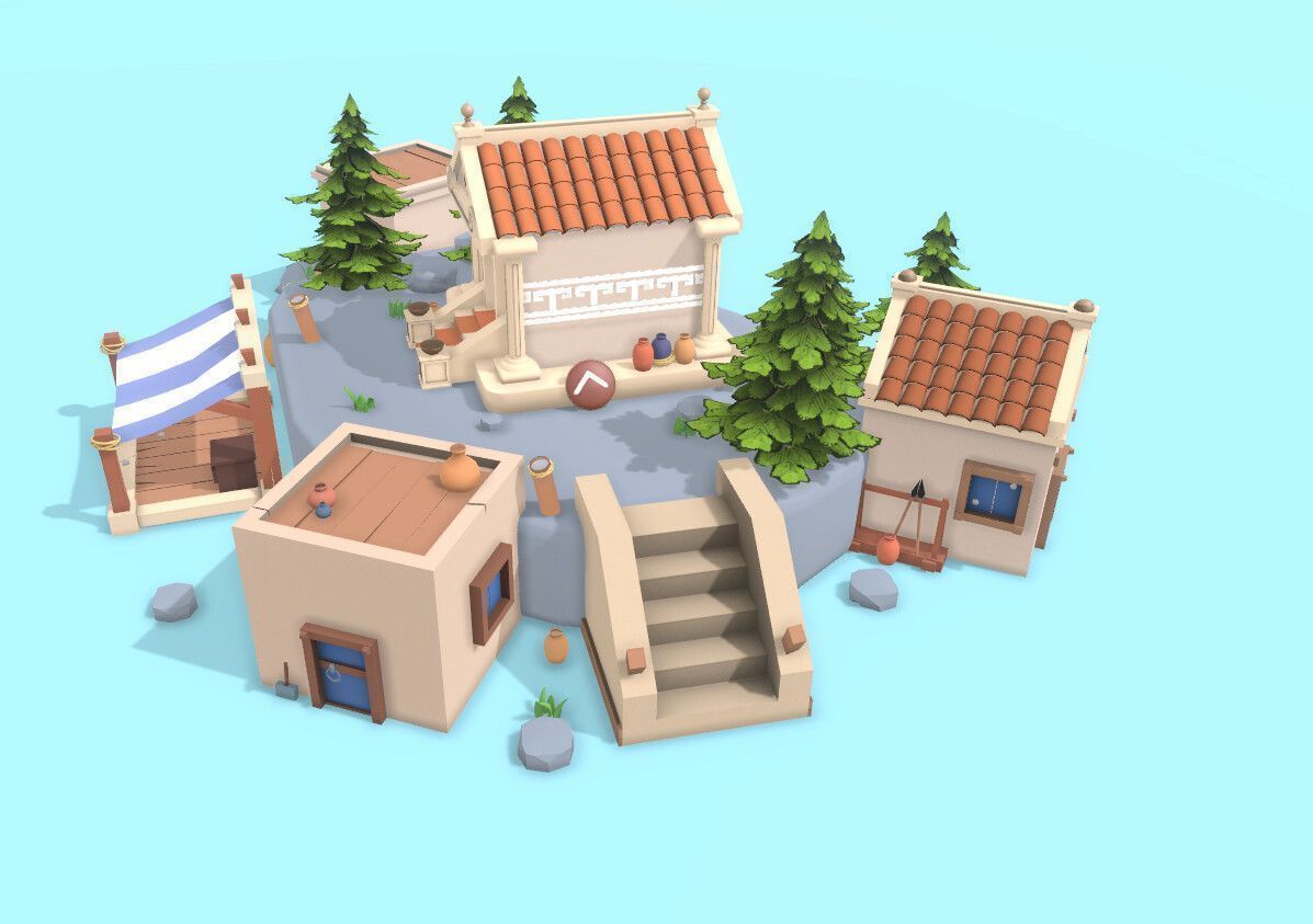 Stylized Town Of Rome — Galeri 2