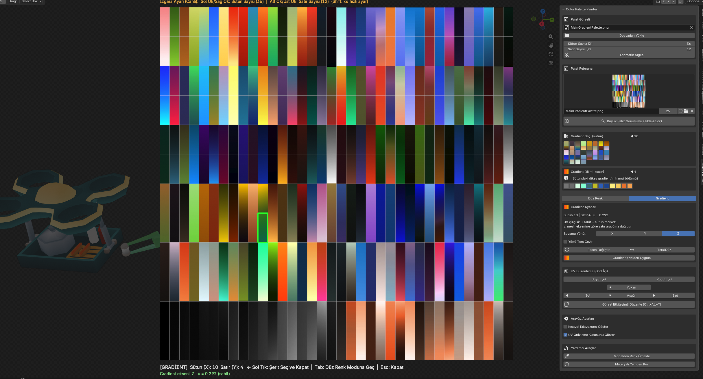 Color Palette Painter: Hızlı Renklendirme ve UV Otomasyonu Eklentisi