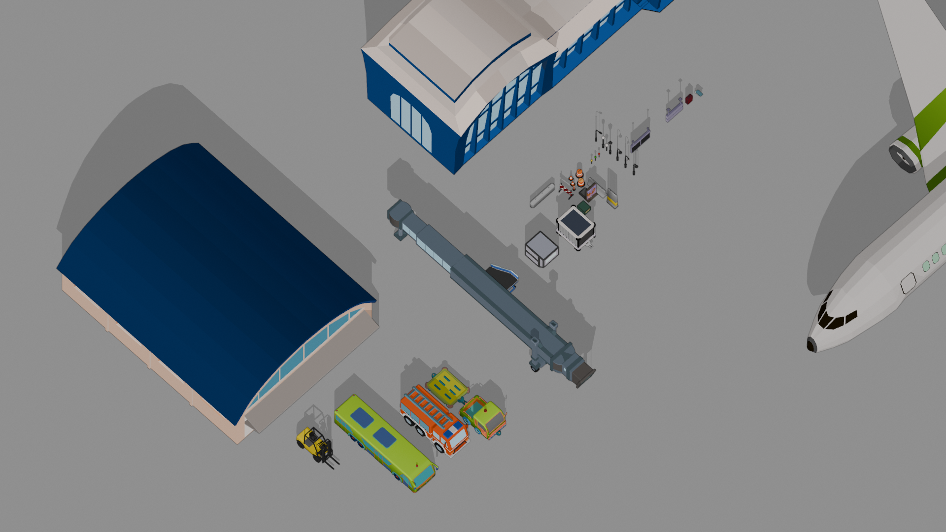 Stylized Low-Poly Airport and Airliners - 3D Asset Pack — Galeri 4