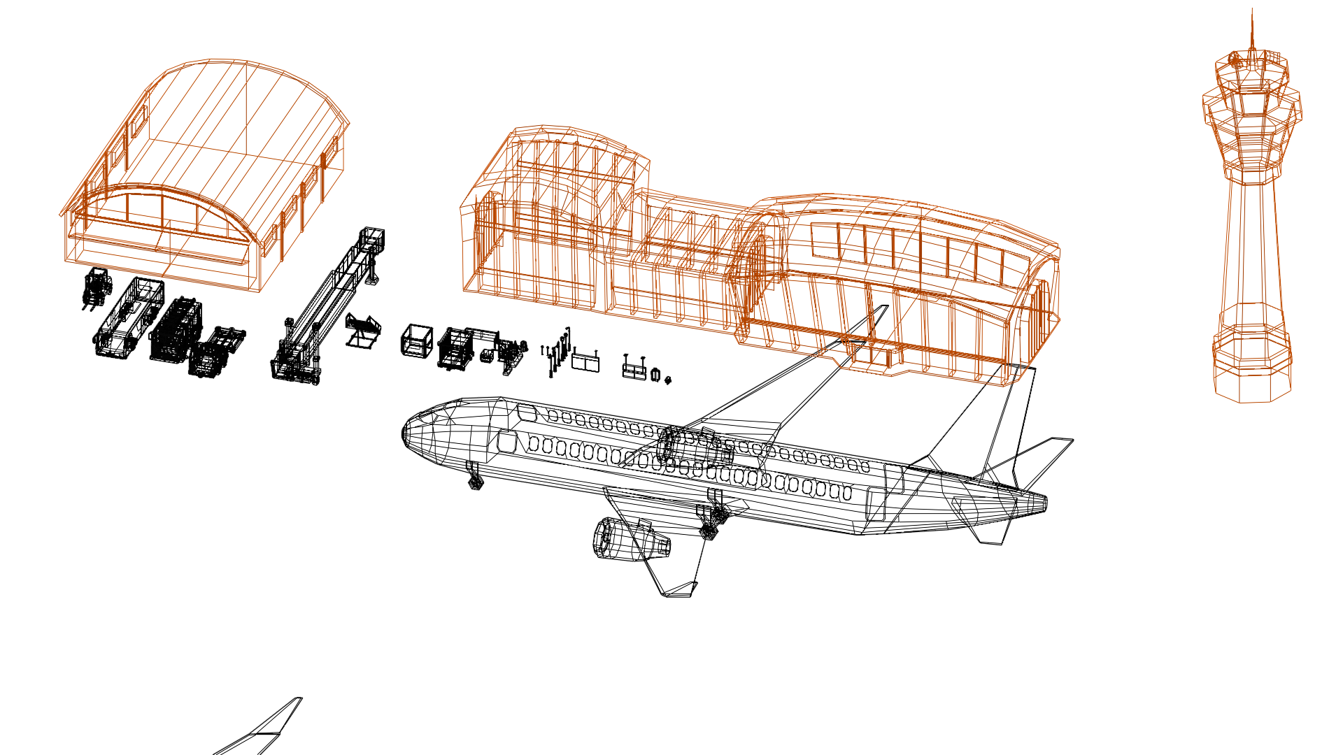 Stylized Low-Poly Airport and Airliners - 3D Asset Pack — Galeri 2