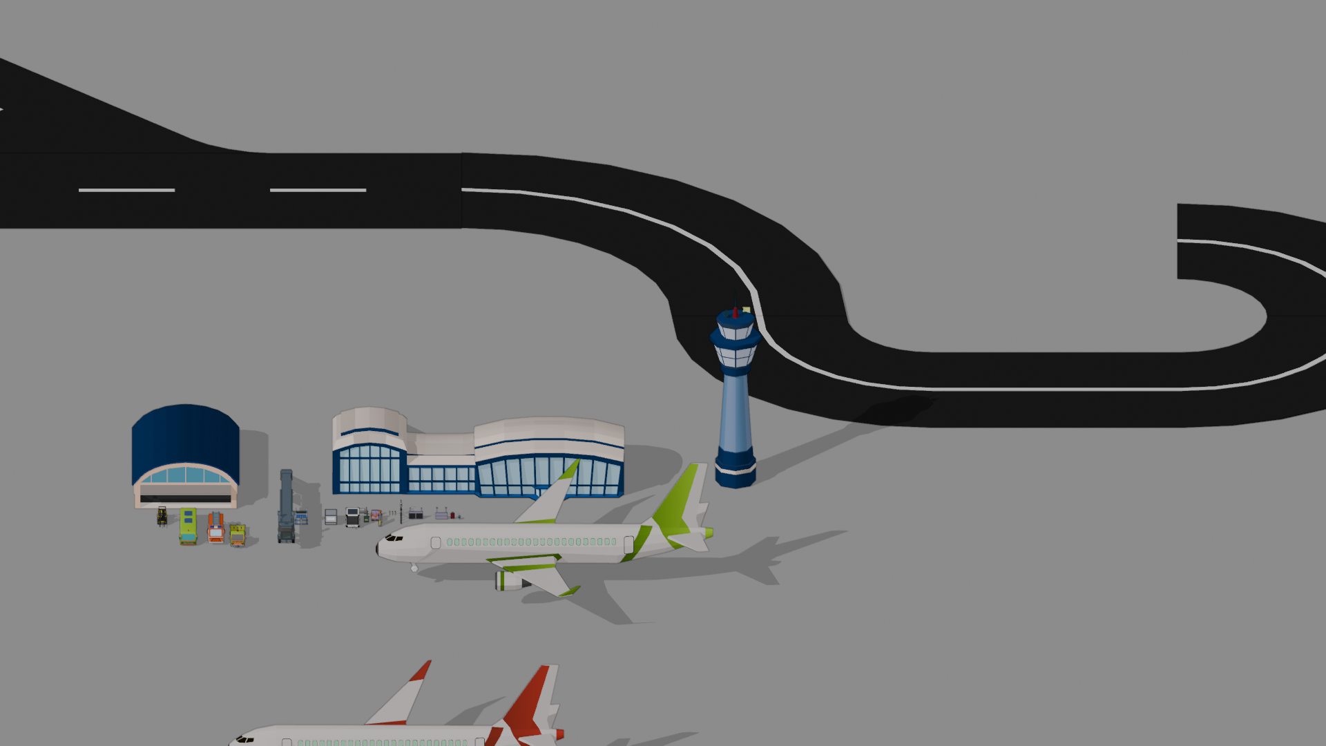 Stylized Low-Poly Airport and Airliners - 3D Asset Pack